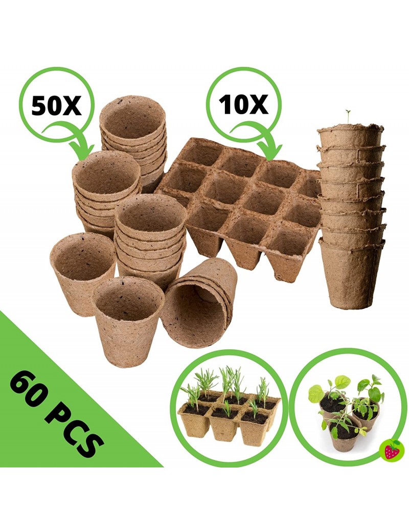 Set de macetas y semilleros de germinación biodegradables