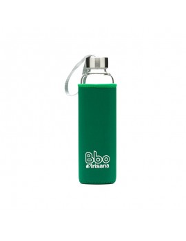 Fresanas botella reutilizable BBO 550ml. con funda de neopreno color verde