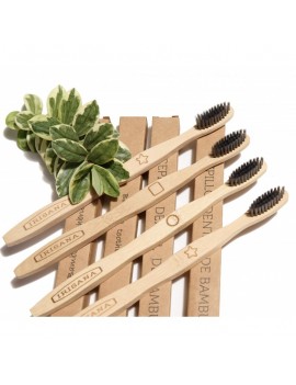 Fresanas cepillo dental de bambú con carbón activo - caja de 4 unidades