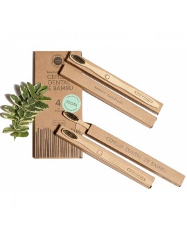 Fresanas cepillo dental de bambú con carbón activo - caja de 4 unidades