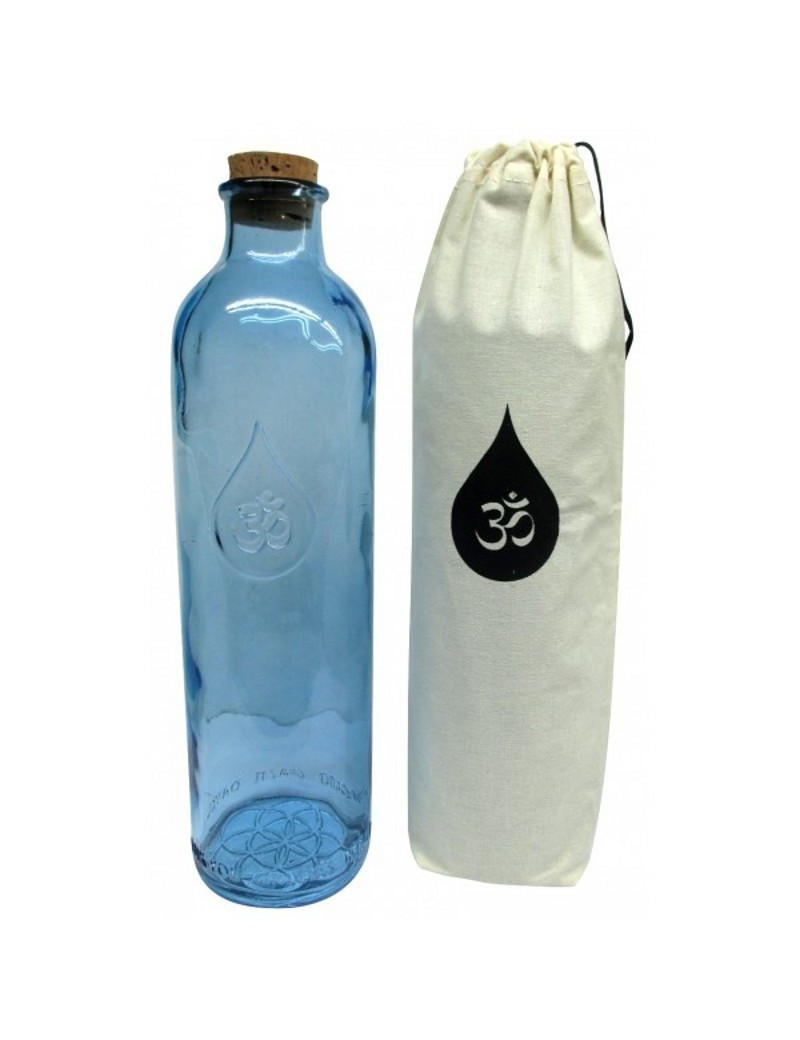 WYSKONT Botella de cristal azul – Botellas de cristal para rellenar –  Botella decorativa – 750 ml – Botella de